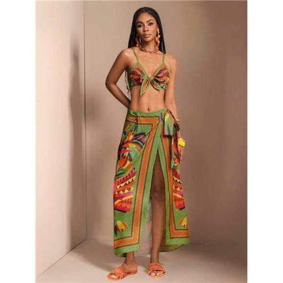 New Spring And Summer Leisure And Vacation Sling Front And Center Straps 2-Piece - Picture 1 of 7